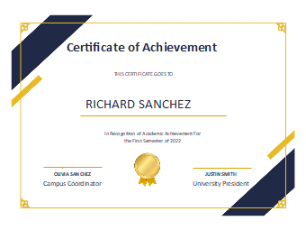 Academic Achievement Certificate Template | EdrawMax Templates