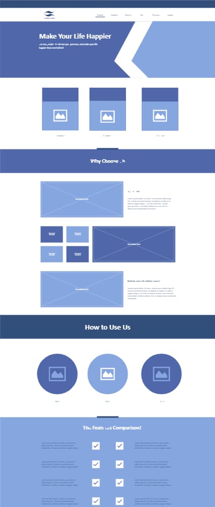 Wireframe For Website Home Page Design