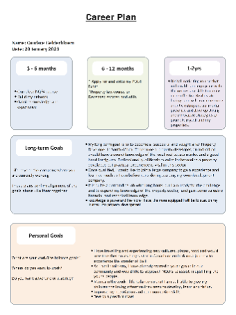 Career Planning Outline