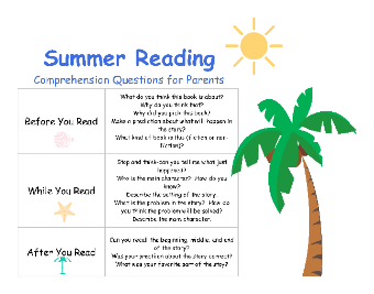 Summer Reading Comprehension Questions for Parents