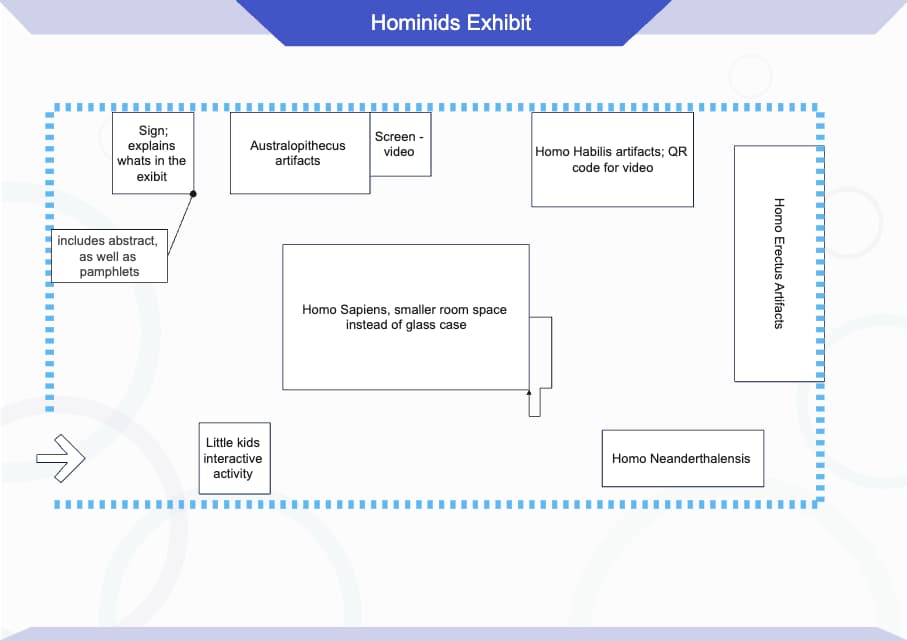 Layout Plan for the Hominids Exhibit in a Museum