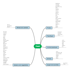 Food Classification Mind Map: Categories and Examples