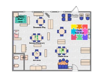 Kindergarten Classroom Layout | EdrawMax Templates