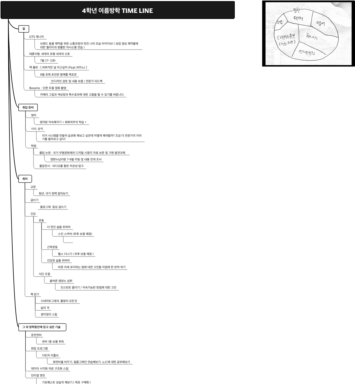 4학년 여름방학 TIME LINE