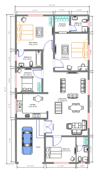 30x60 House Plan