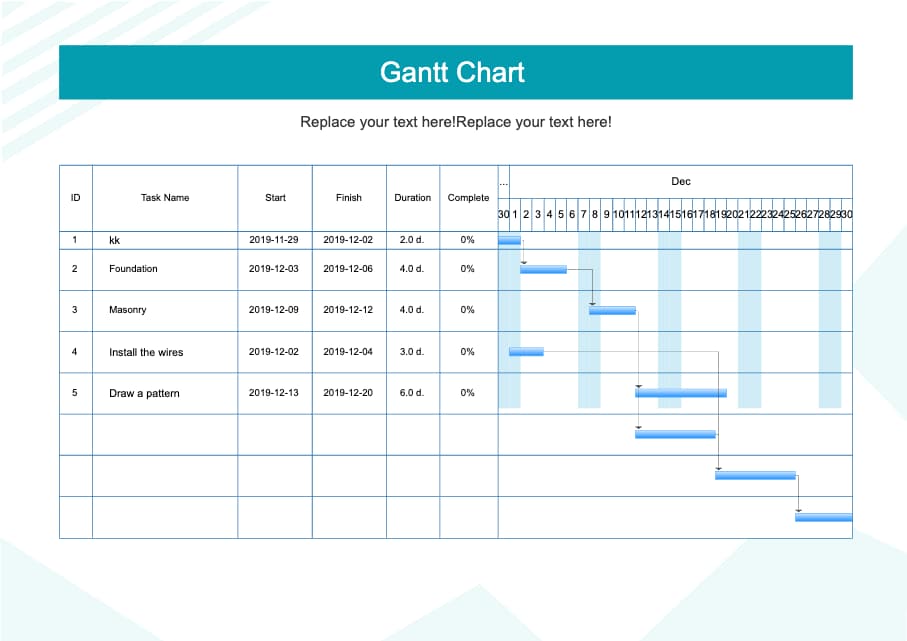 Gantt Chart Sample | EdrawMax Templates