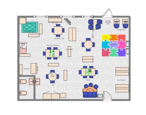 Kindergarten Classroom Layout Idea | EdrawMax Templates