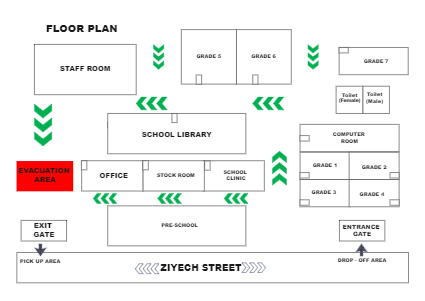 School First Floor Plan- Emergency Plan