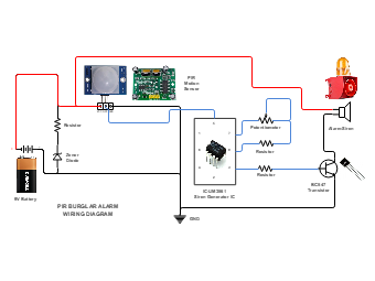 Wiring Diagram for PIR Burglar Alarm