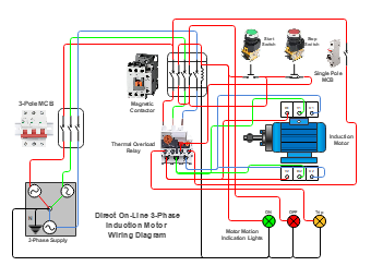 Direct On-Line 3-Phase Induction Motor Wiring Diagram