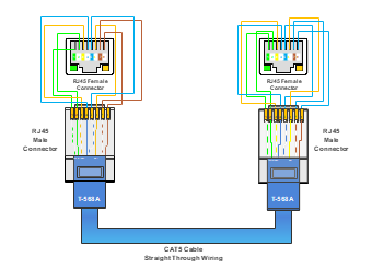 straight through cat5 wiring | EdrawMax Templates