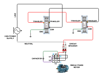 3-Way Switch for Motor Control Wiring Diagram