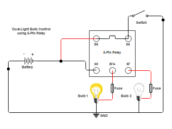 Dual-Light Controlling Relay Switch