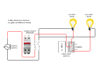 2-Way Light Switch to Control 2 Bulbs