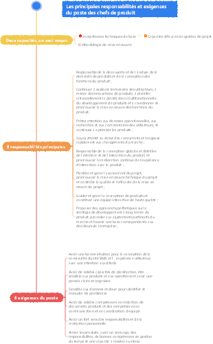 Carte mentale des responsabilités professionnelles du chef de produit