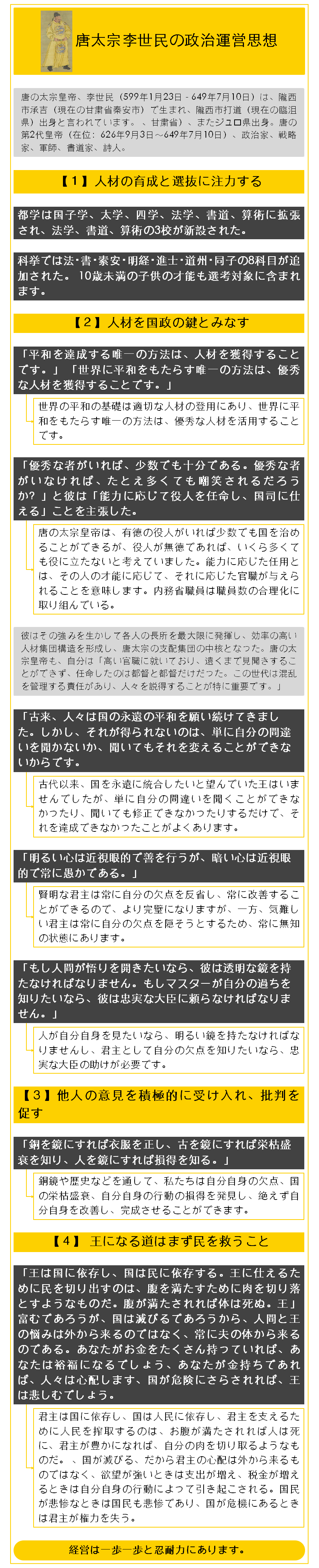 李世民の政治運営思想