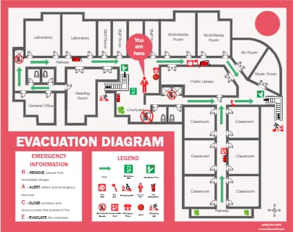 Colored Evacuation Plan | EdrawMax Templates