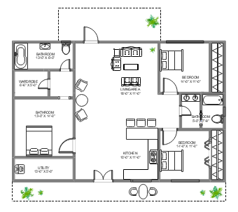 45x30 Barndominium Floor Plan