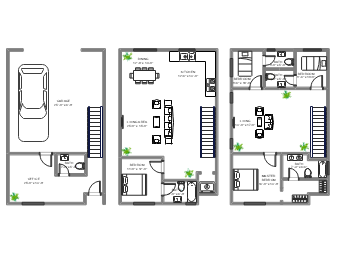 3 Story 25x40 House Plan