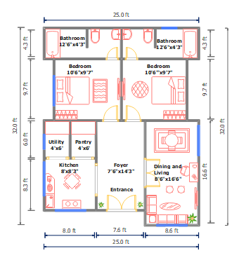 800 sq ft House Plan