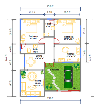 800 sq ft House Plan