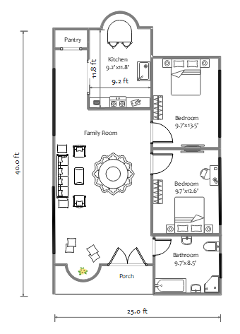 25x40 Floor Plan