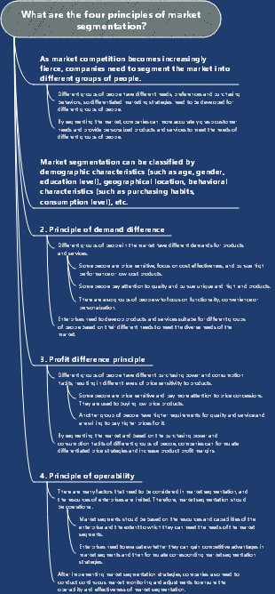 What are the four principles of market segmentation
