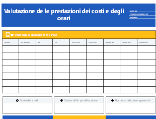 Valutazione delle prestazioni di costi e tempi con metodologia EVM