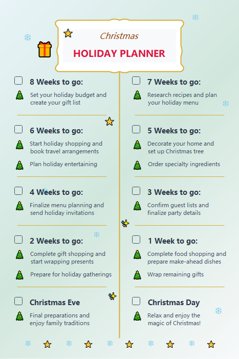 Christmas Holiday Planner Checklist