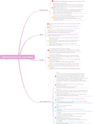 Mindmap für Lebensmittel – Zutaten und Eigenschaften