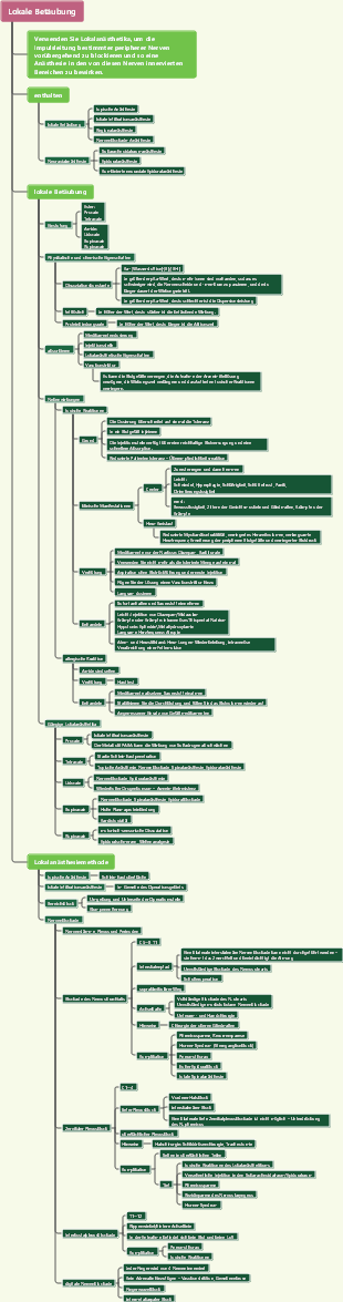 Mindmap zur medizinischen Lokalanästhesie