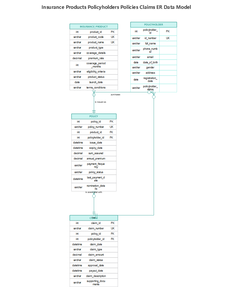 Insurance ER Data Model