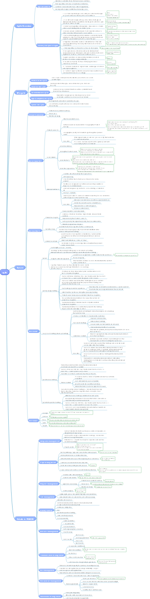 Summary of all agile test points for PMP project management exam