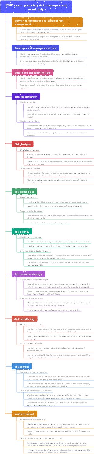 PMP exam planning risk management mind map