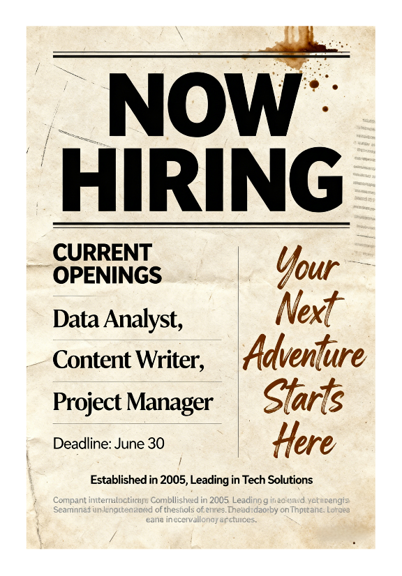 Now Hiring: Data Analyst, Content Writer, Project Manager