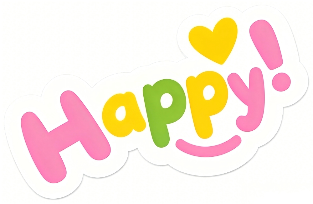 Colorful Happy Sticker | EdrawMax Templates