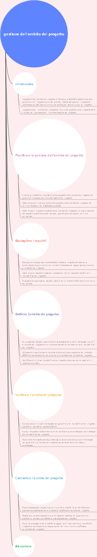 gestione dell'ambito del progetto