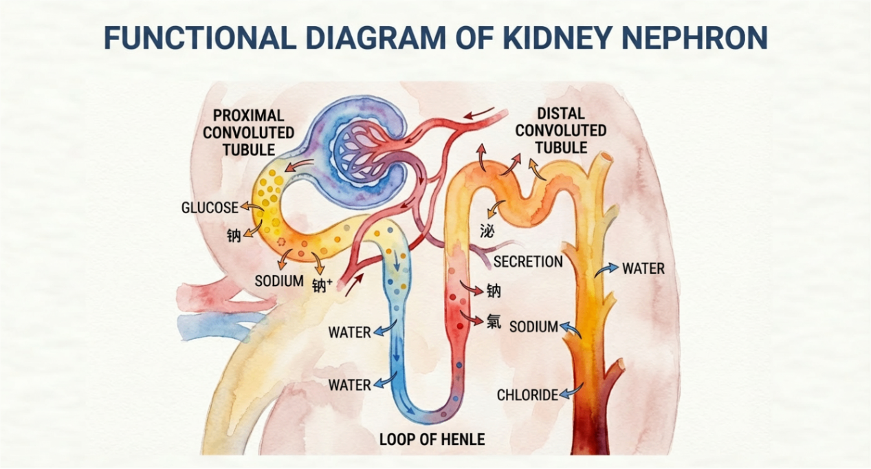 Kidney Nephron Functional Diagram