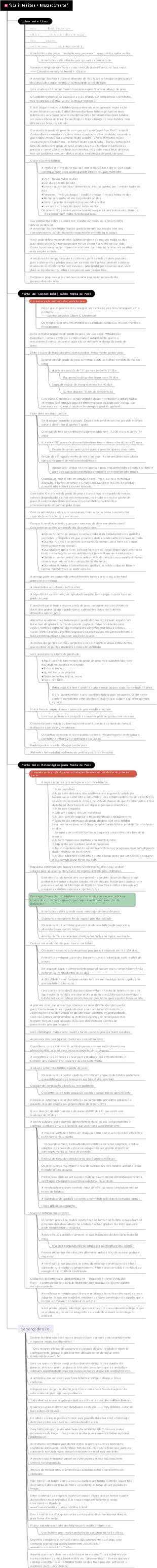 Notas de leitura de Mini-hábitos·Emagrecimento
