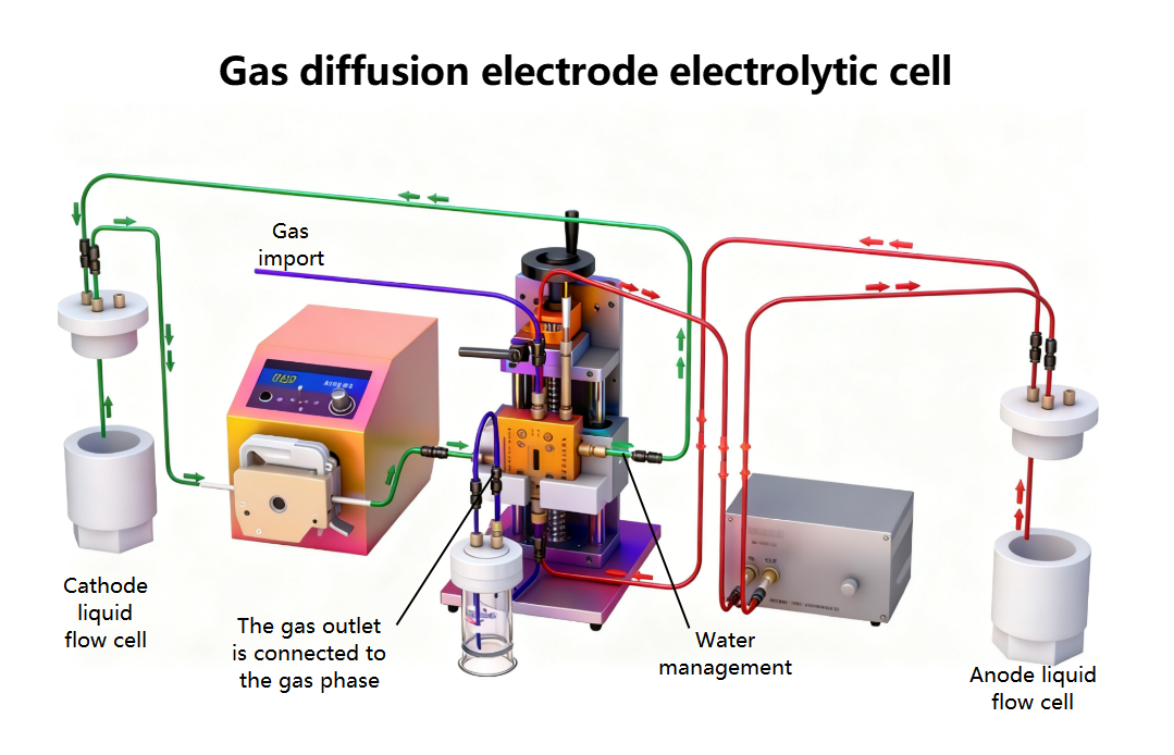 Scientific liquid and gas flow setup.