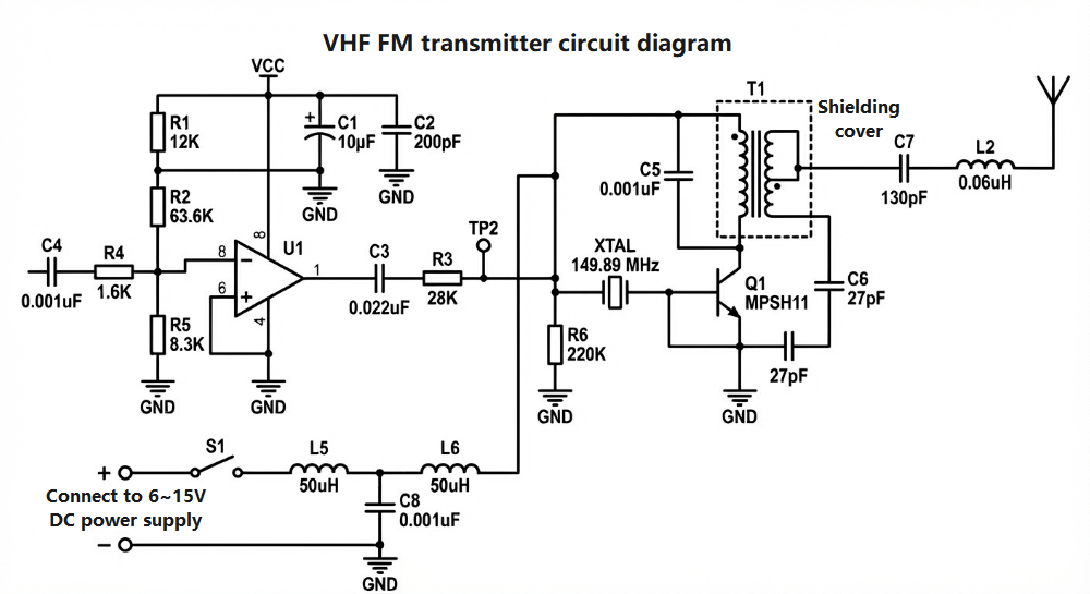VHF FM Transmitter Circuit Diagram