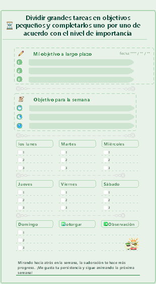 Plantilla de cuenta manual Plan de la semana de gestión de tiempo