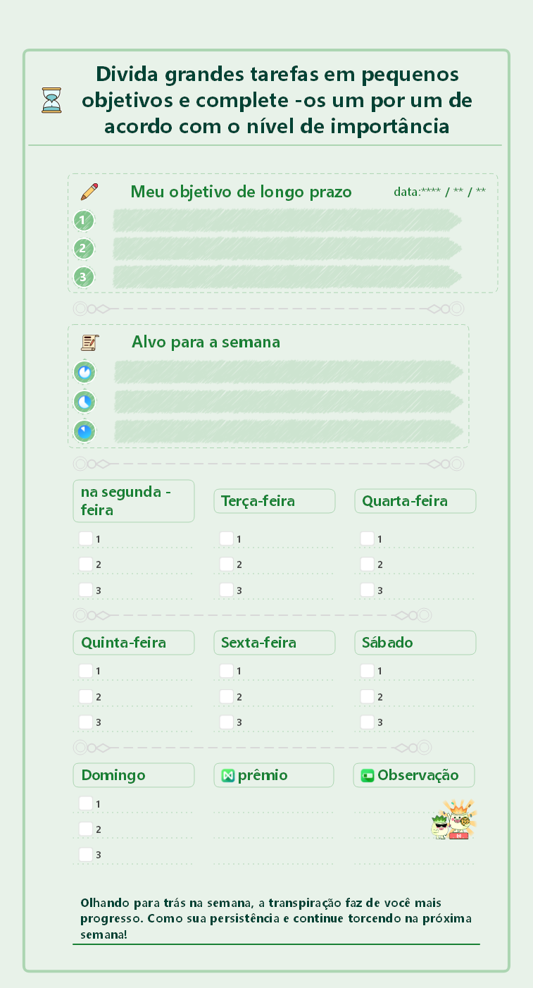 Plano da Semana do Gerenciamento de Modelo de Modelo de Conta Manual