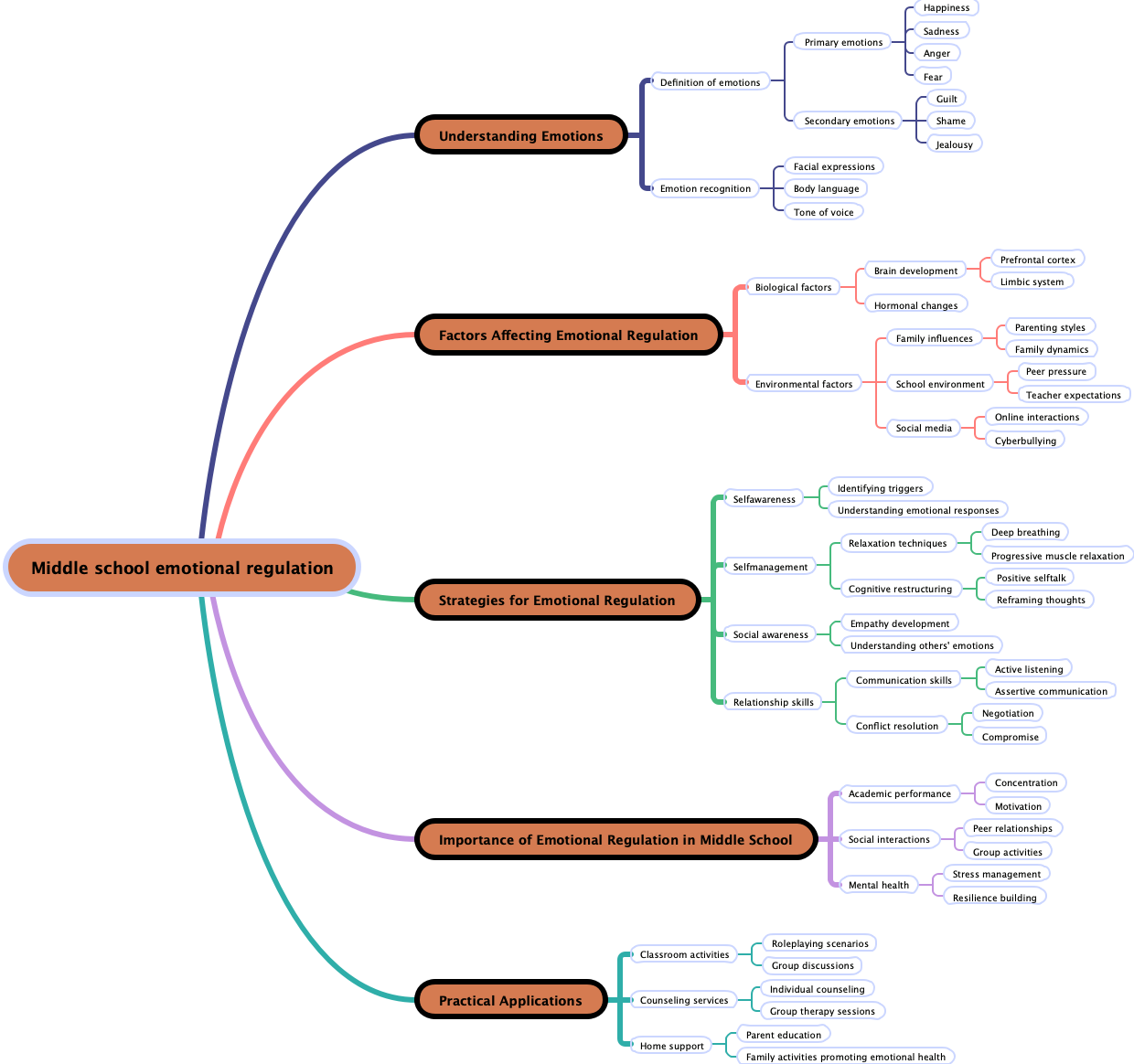 Middle school emotional regulation