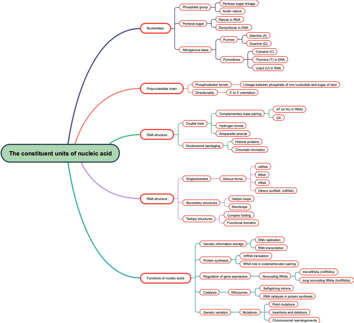 The constituent units of nucleic acid