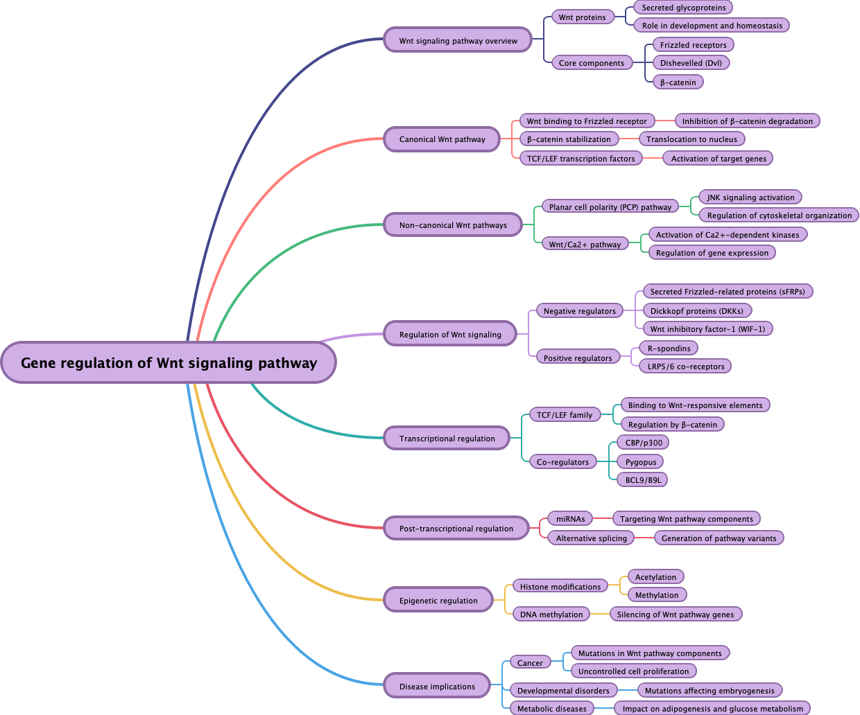 Gene regulation of Wnt signaling pathway