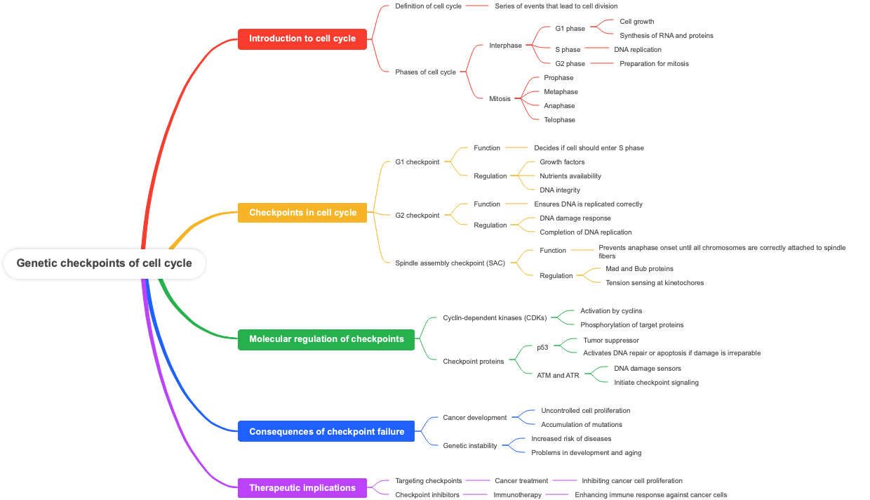 Genetic checkpoints of cell cycle