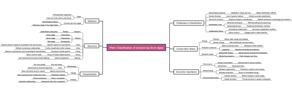 Plant Classification of concave top drum algae