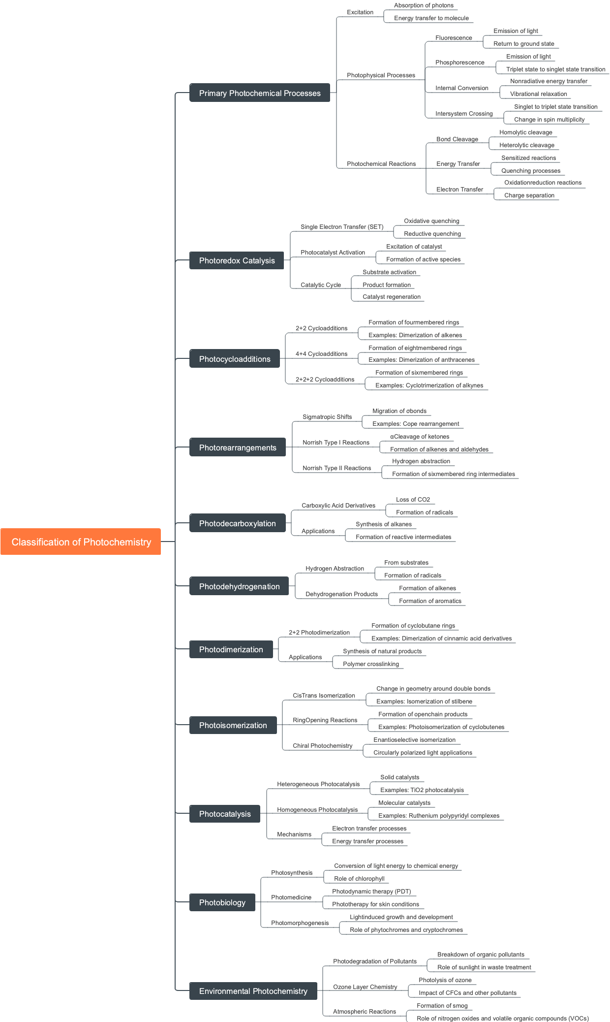 Classification of Photochemistry