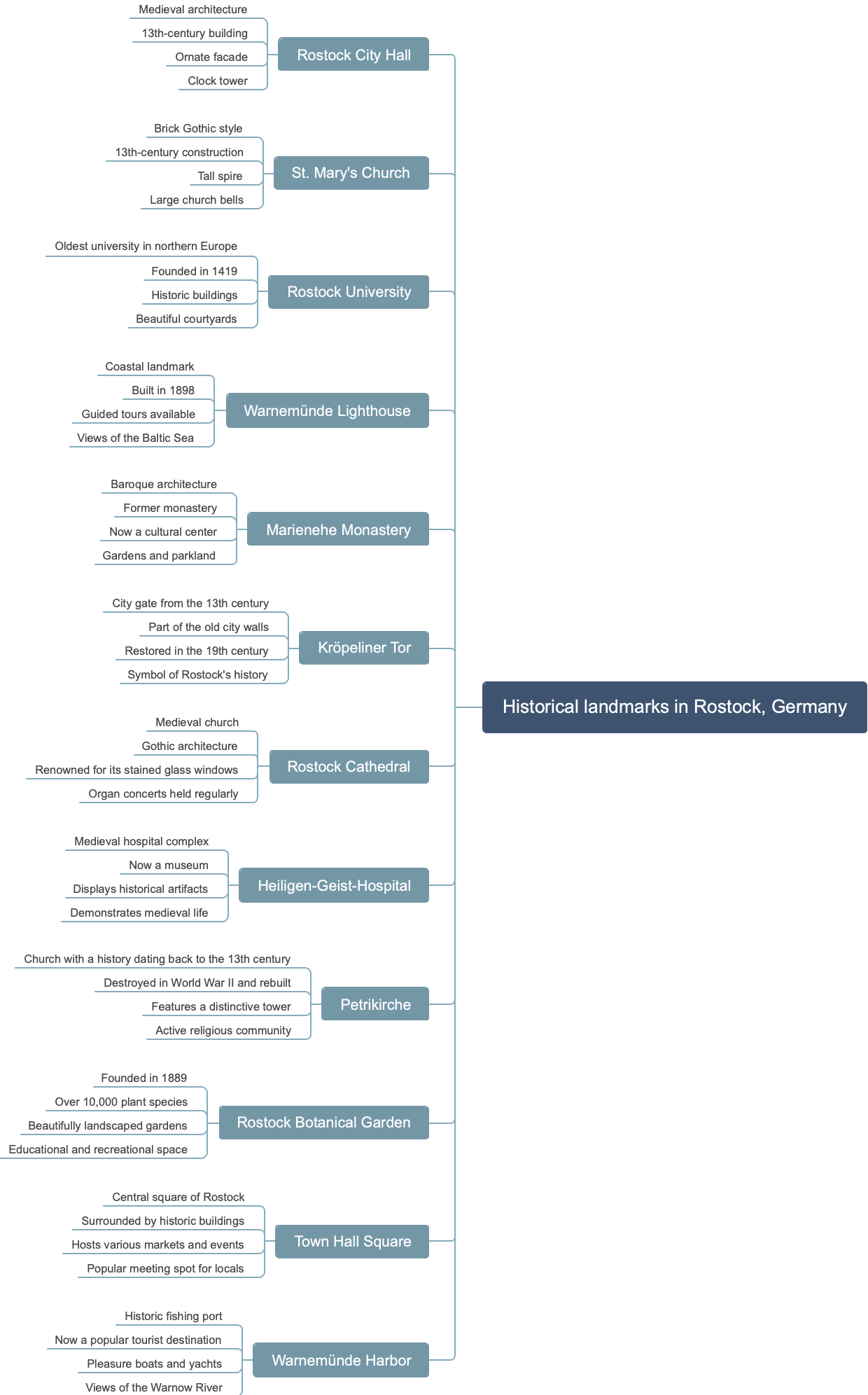 Historical landmarks in Rostock, Germany